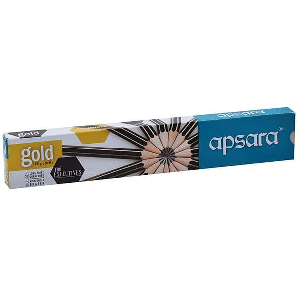 Apsara Gold HB Pencils 172 mm with Eraser & Sharpener 101003002 Pack Of 10