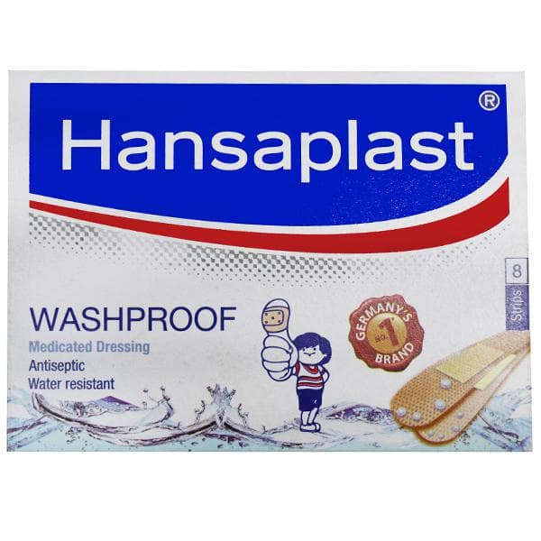 Hansaplast Washproof (Medicated Dressing) Strip Pack Of 8