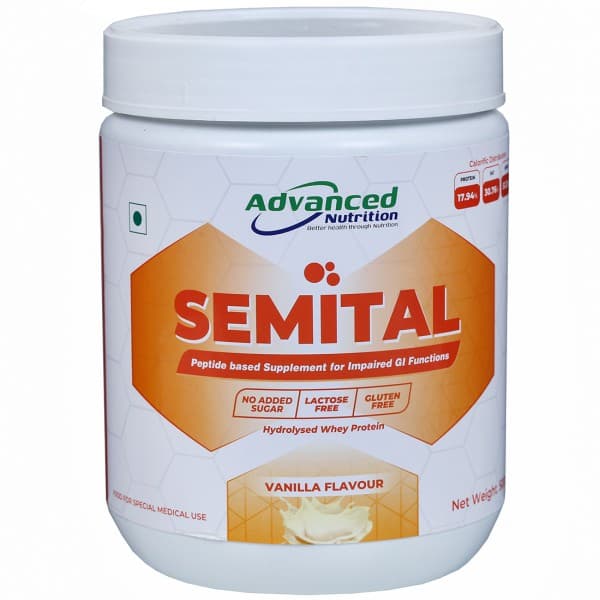 Semital Peptide Based Supplement for Impaired GI Functions Vanilla Flavour (Jar) 500 g