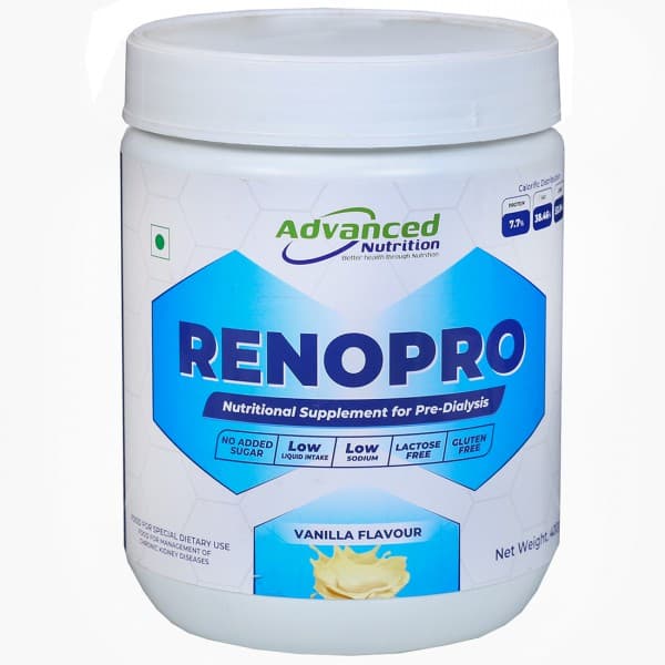 Renopro Nutritional Supplement for Pre-Dialysis Vanilla Flavour (Jar) 400 g