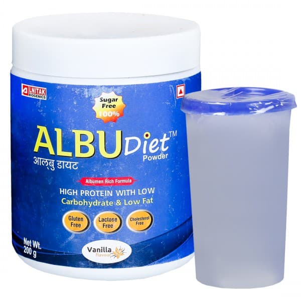 Albu Diet Vanilla Flavour Sugar free Powder (Free Shaker) 200 g