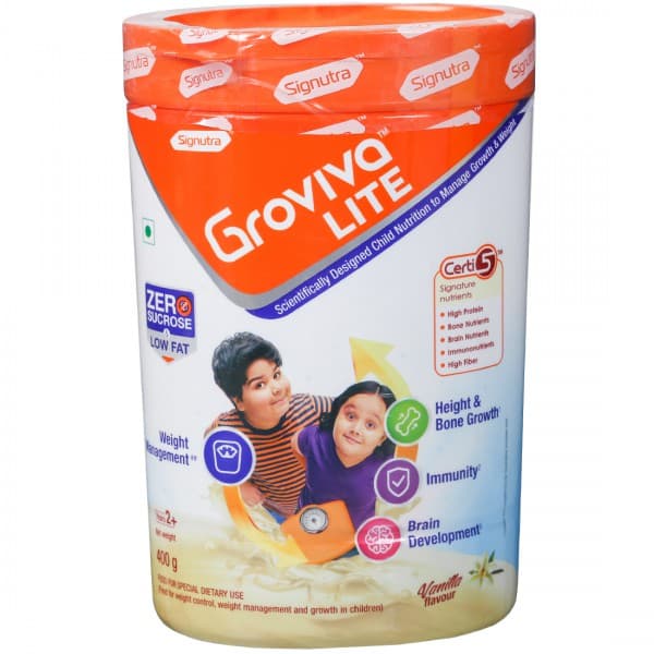 Groviva Lite 2+ Years Vanilla Flavour Powder Jar 400 g