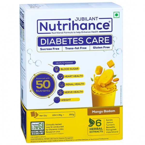 Nutrihance Diabetes Care Mango Badam Flavour Sachet 10 x 35 g