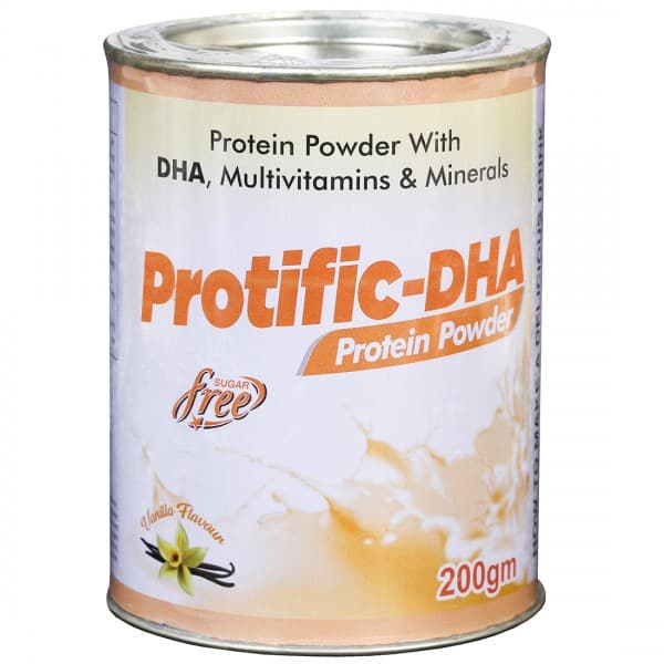Protific DHA Vanilla Flavour Sugar Free Protein Powder 200 g
