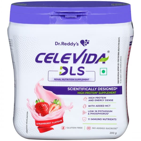Celevida DLS Strawberry Flavour Powder Jar 200 g
