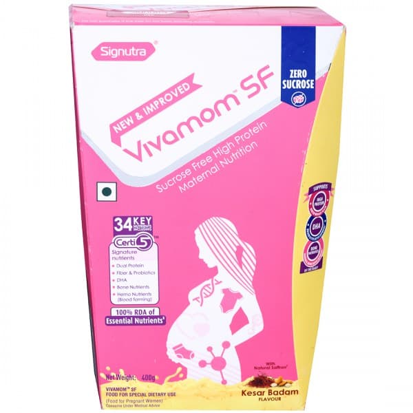 Vivamom SF Kesar Badam Flavour Powder Refill 400 g