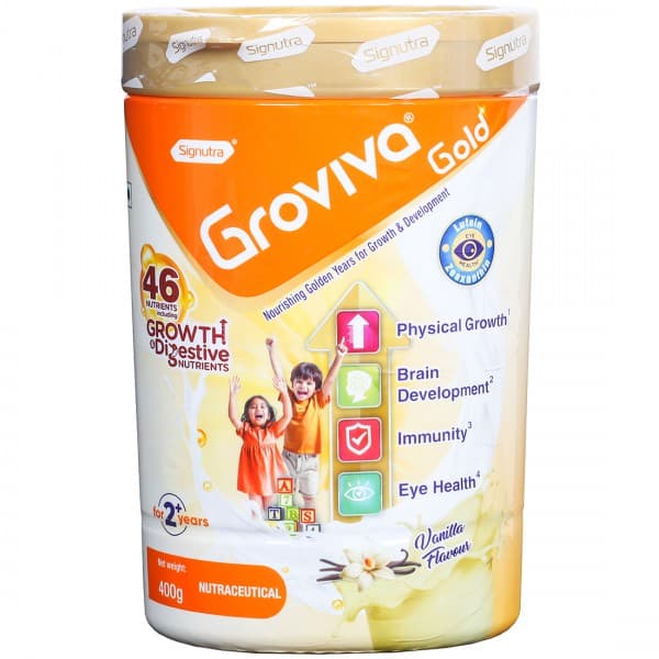 Groviva Gold 2+ Years Vanilla Flavour Powder Jar 400 g