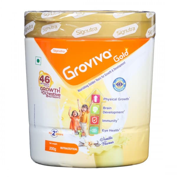 Groviva Gold 2+ Years Vanilla Flavour Powder Jar 200 g