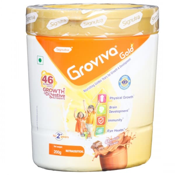 Groviva Gold 2+ Years Chocolate Flavour Powder Jar 200 g