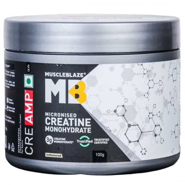 MuscleBlaze CreAMP Micronised Creatine Monohydrate Unflavoured Powder Jar 100 g