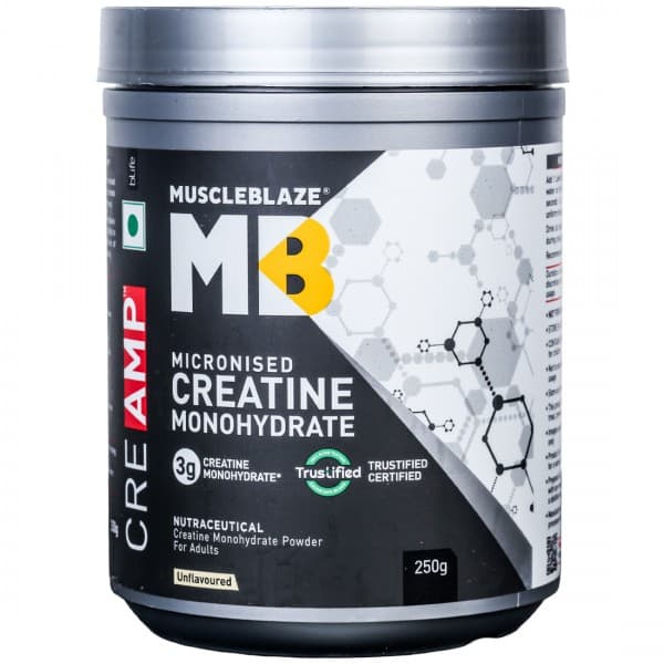 MuscleBlaze CreAMP Micronised Creatine Monohydrate Unflavoured Powder Jar 250 g