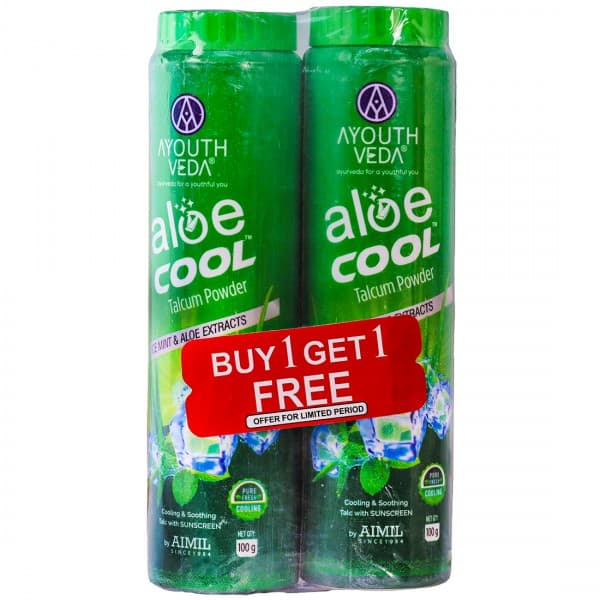Ayouthveda Aloe Cool Talcum Powder (Buy 1 Get 1 Free) 100 g