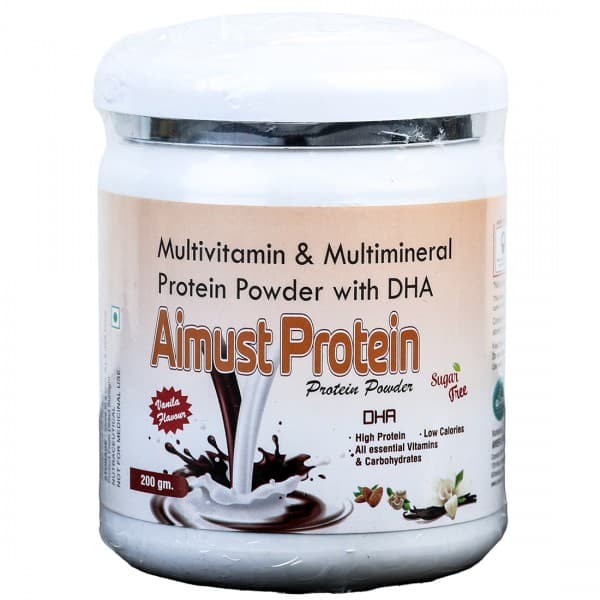 Aimust Protein Sugar Free Vanila Flavour Powder Jar 200 g