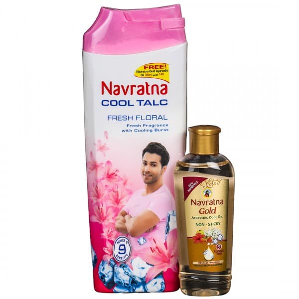 Navratna Cool Talc Fresh Floral (Rs. 40 Off) (Free Navratna Gold Ayurvedic Oil 35 ml Worth Rs. 40) 100 g