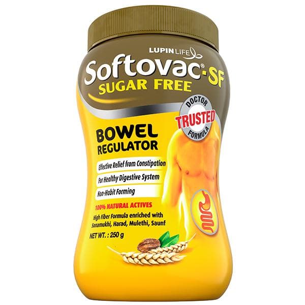 Softovac-SF Bowel Regulator For Effective Relief From Constipation & Irregular Bowel Habits 250 g
