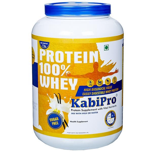 Kabipro Whey Protein Sugar Free Vanilla Flavour Jar 1 kg