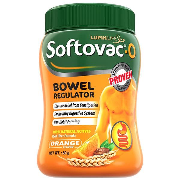 Softovac-O Bowel Regulator For Effective Relief From Constipation & Irregular Bowel Habits Orange Flavour 80 g