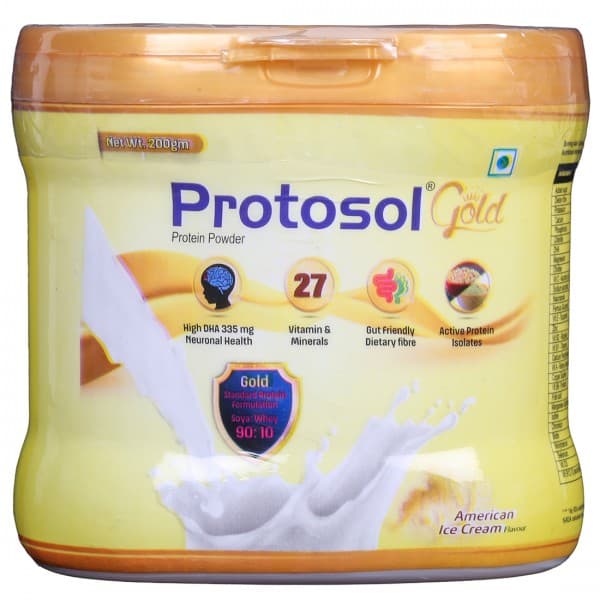 Protosol Gold American Ice Cream Flavour Protein Powder Jar 200 g