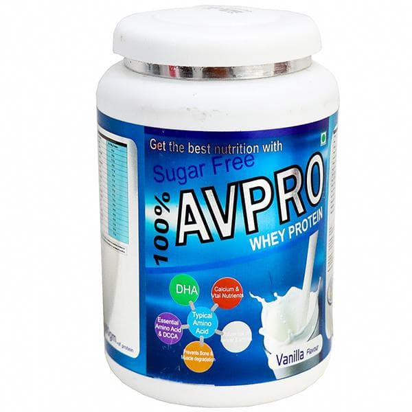 Avpro Whey Protein Vanilla Flavour Sugar Free Powder 500 g