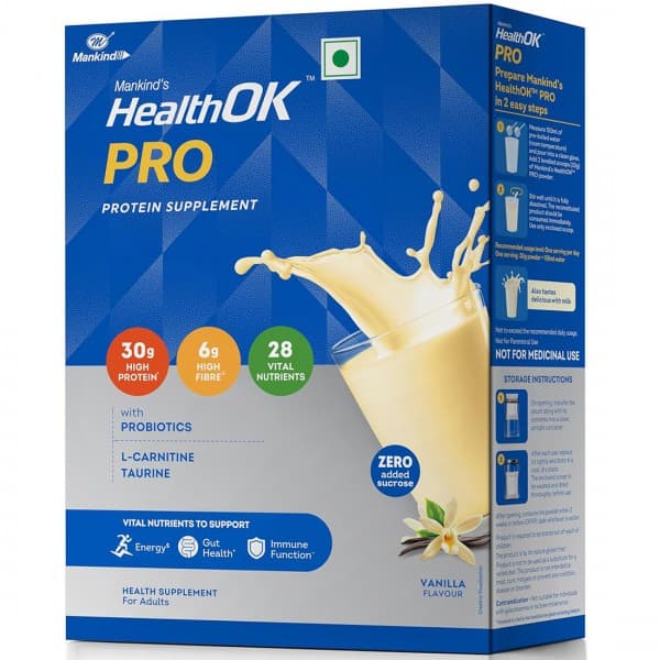Mankind's Health Ok Pro Vanilla Flavour Protein Supplement Refill 200 g