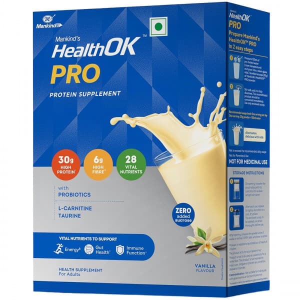 Mankind's Health Ok Pro Vanilla Flavour Protein Supplement Refill 400 g