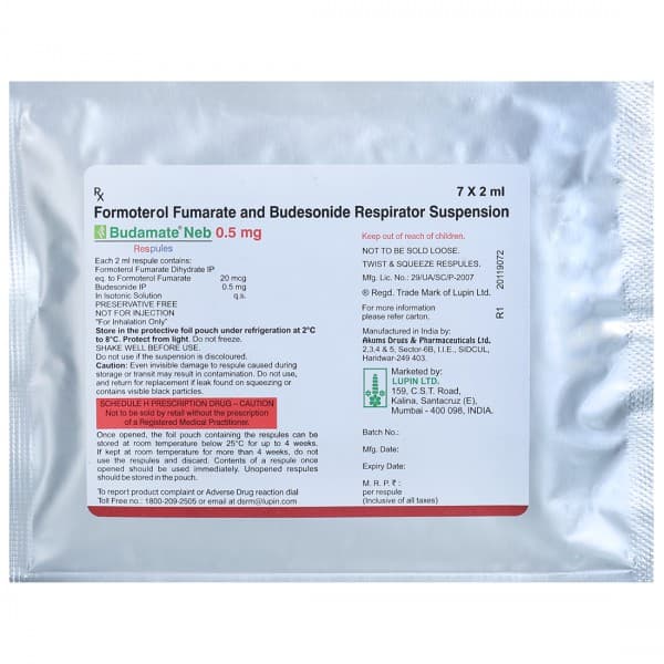 Budamate Neb 0.5 mg Respules (7 Respule)