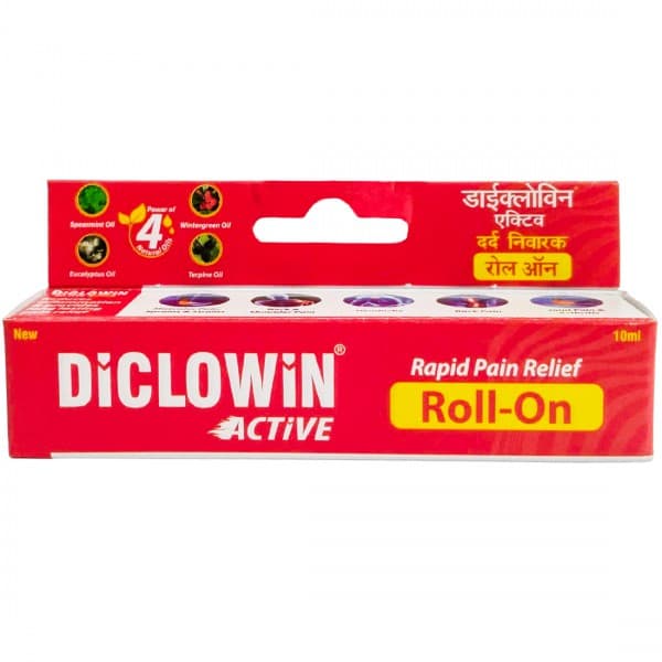 Diclowin Active New Rapid Pain Relief Roll On 10 ml