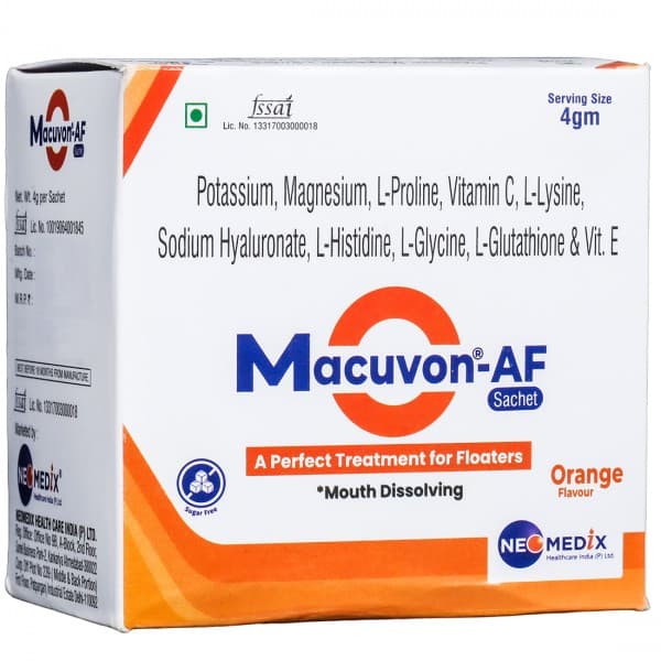 Macuvon AF Sugar Free Orange Flavour Mouth Dissolving Sachet 4 g