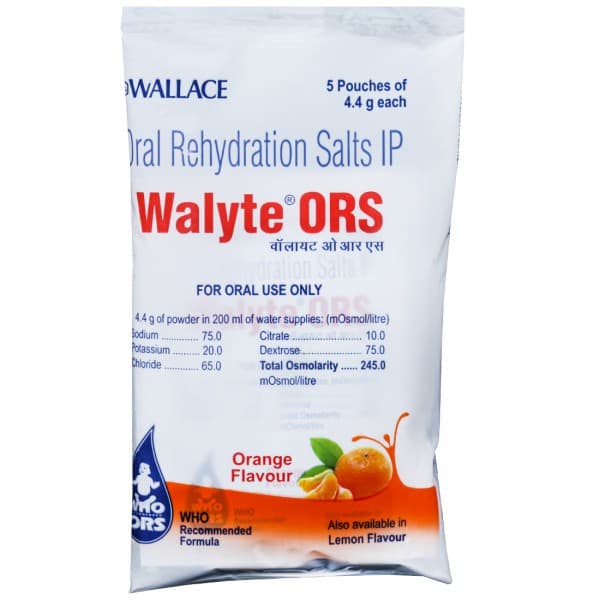 Walyte ORS Orange Flavour Powder 5 x 4.4 g