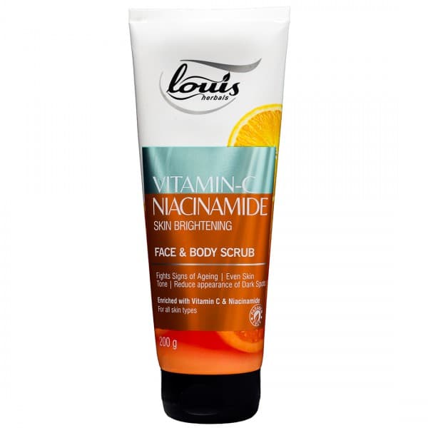 Louis Herbals Vitamin C Niacinamide Skin Brightening Face & Body Scrub 200 g