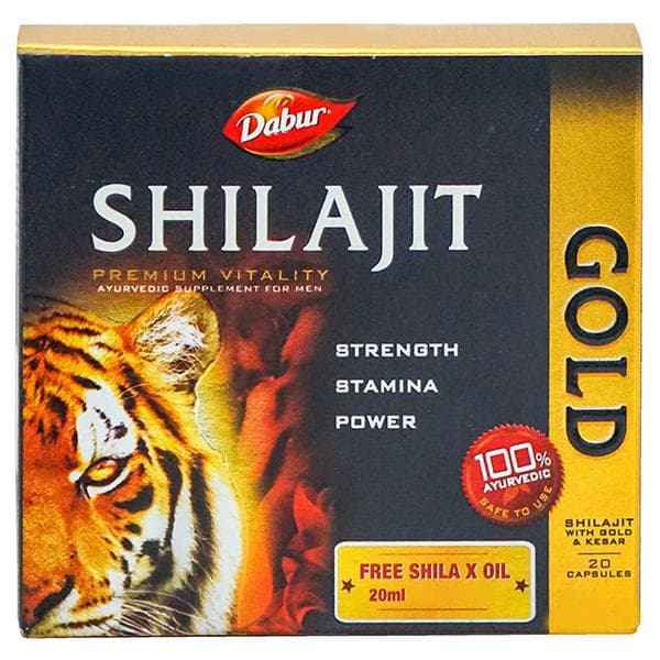 Dabur Shilajit Gold (Free Shila X Oil 20 ml) 20 Capsules