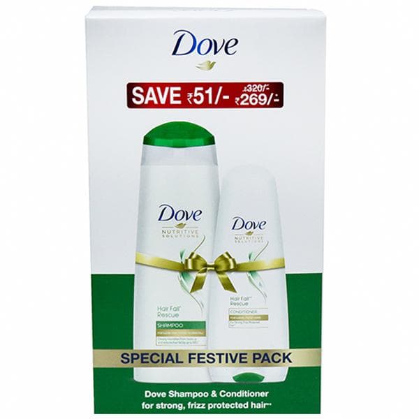 Dove Special Festive Pack Hair Fall Rescue Shampoo & Conditioner (Save Rs.51) (340 ml + 80 ml)