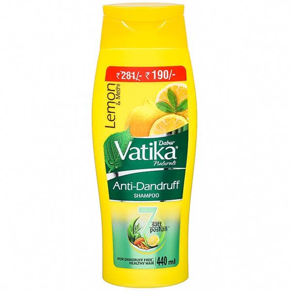 Dabur Vatika Naturals Anti Dandruff Shampoo Lemon & Methi (Off Rs 91) 440 ml