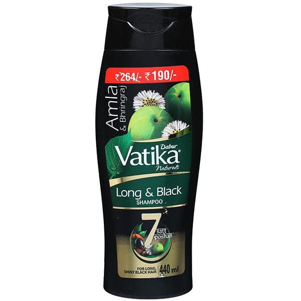 Dabur Vatika Naturals Long & Black Shampoo Amla & Bhringraj (Off Rs 74) 440 ml
