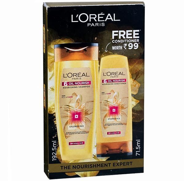 Loreal Paris 6 Oil Nourish Nourishing Shampoo (Free Loreal Paris 6 Oil Nourish Conditioner 71.5 ml) 192.5 ml