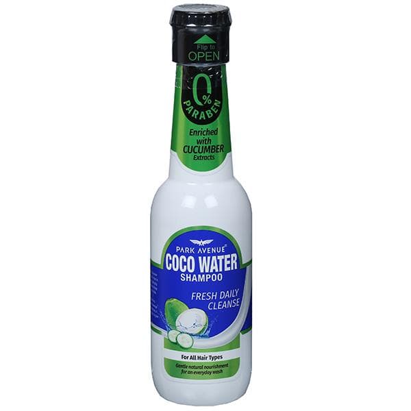 Park Avenue Coco Water Shampoo Fresh Daily Claense Enriched with Cucumber Extracts 180 ml/185 g
