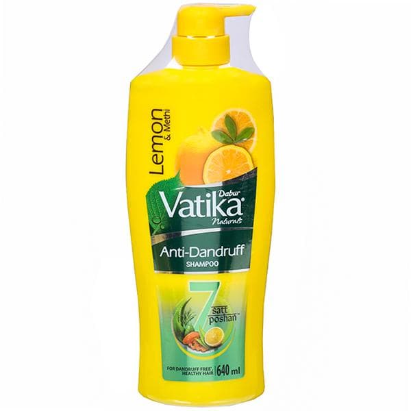 Dabur Vatika Naturals Anti Dandruff Shampoo Lemon & Methi 640 ml