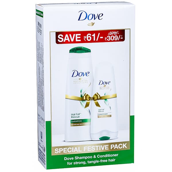 Dove Special Festive Pack Hair Fall Rescue Shampoo & Conditioner (Save Rs 61) (340 ml + 80 ml)