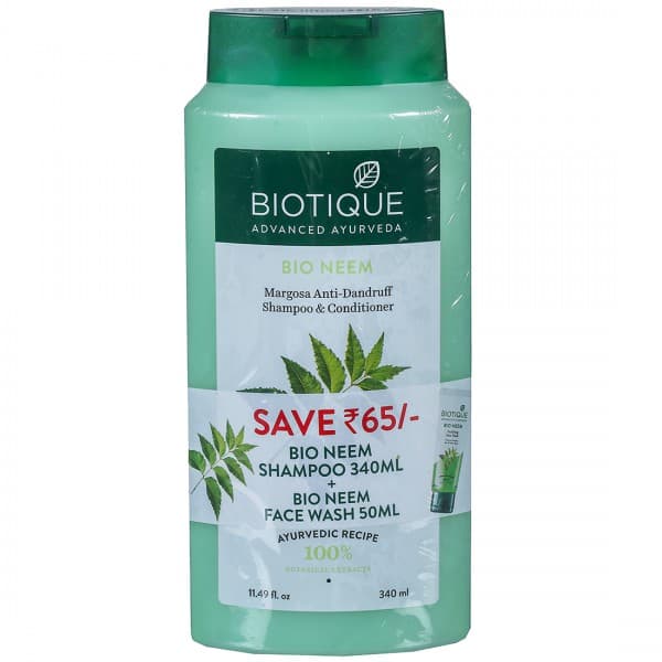 Biotique Bio Neem Margosa Anti Dandruff Shampoo & Conditioner (Free Biotique Bio Neem FaceWash50 ml) 340 ml