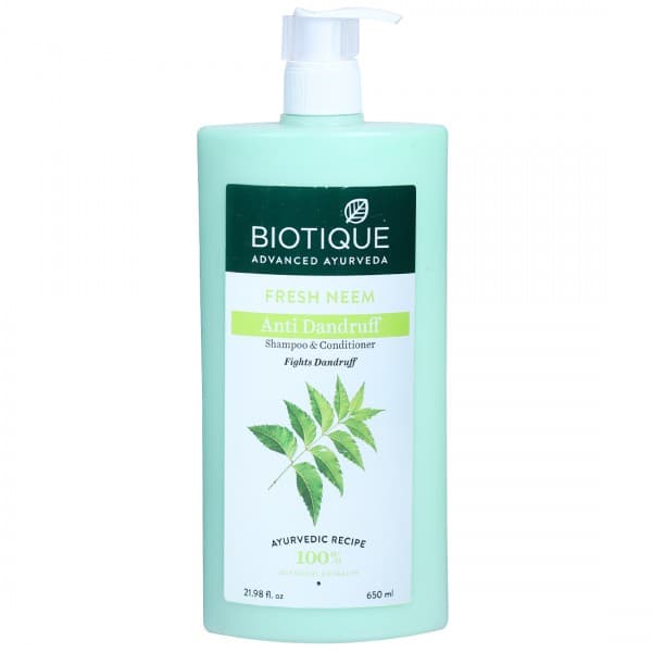 Biotique Fresh Neem Anti Dandruff Shampoo with Conditioner 650 ml