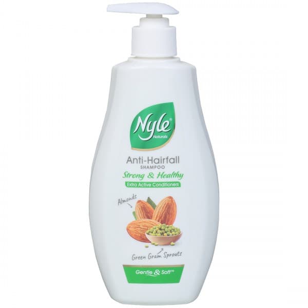 Nyle Naturals Anti Hairfall Strong & Healthy Shampoo Almond & Green Gram Sprouts 400 ml