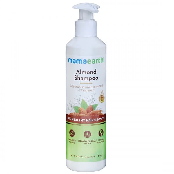 Mamaearth Almond Shampoo with Cold Pressed Almond Oil & Vitamin E for Healthy Hair Growth 250 ml