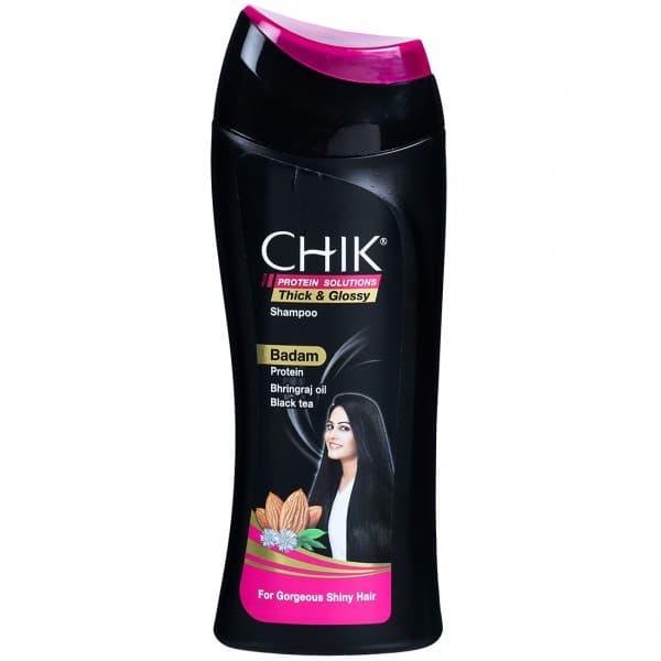 Chik Thick & Glossy Shampoo Badam Protein Bhringraj Oil Black tea 175 ml