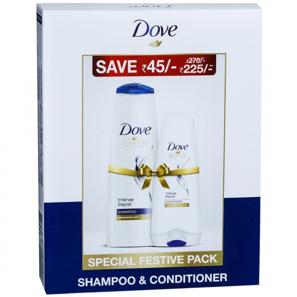 Dove Special Festive Pack Intense Repair Shampoo & Conditioner (Save Rs 45) (180 ml + 75 ml)
