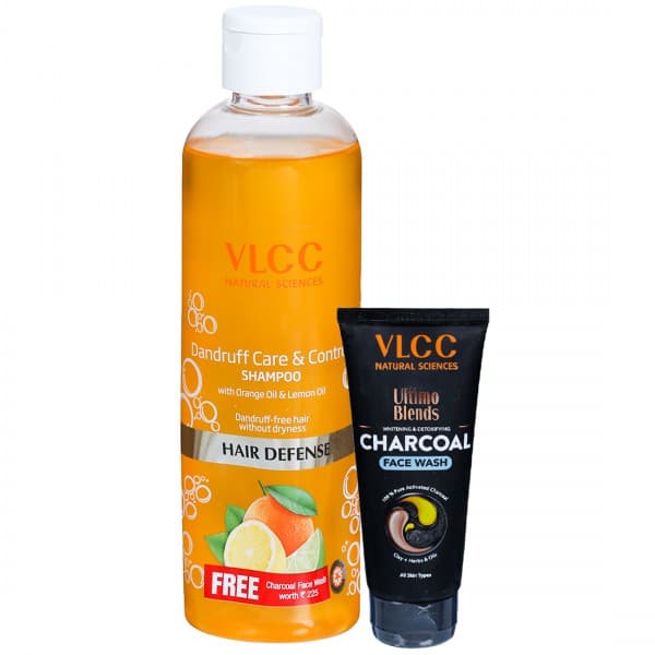 Vlcc Dandruff Care & Control Shampoo (Free Vlcc Ultimo Blends Charcoal Face Wash 100 ml) 350 ml
