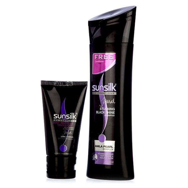 Sunsilk Stunning Black Shine Shampoo (Free Sunsilk Conditioner 80 ml) 180 ml