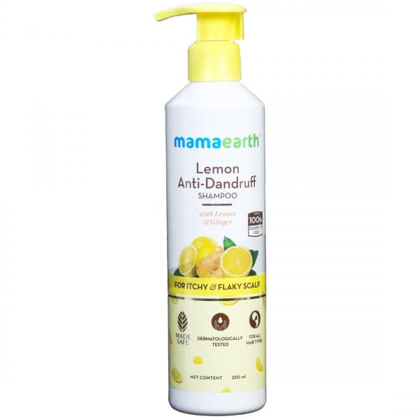 Mamaearth Lemon Anti Dandruff Shampoo with Lemon & Ginger for Itchy & Flaky Scalp 250 ml