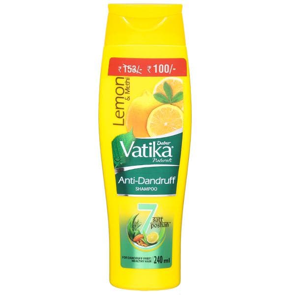 Dabur Vatika Naturals Anti Dandruff Shampoo Lemon & Methi (Off Rs 53) 240 ml