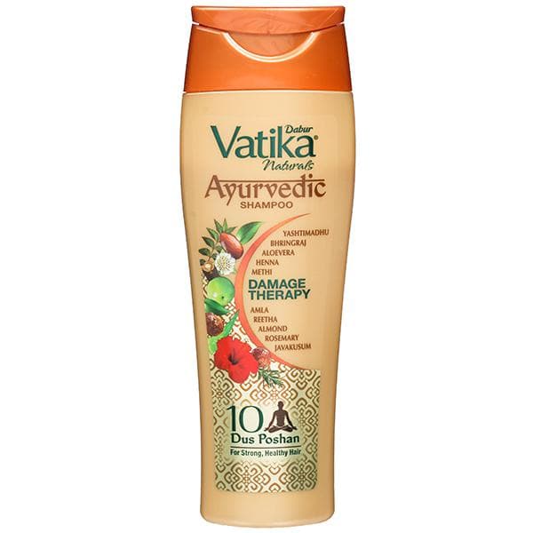 Dabur Vatika Naturals Ayurvedic Shampoo Damage Therapy for Strong, Healthy Hair 180 ml