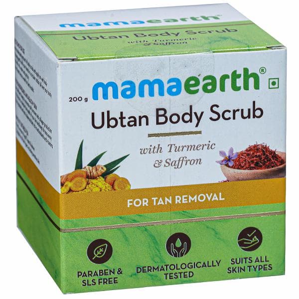 Mamaearth Ubtan Body Scrub with Turmeric & Saffron for Tan Removal 200 g
